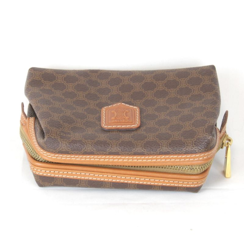 Celine Macadam Pouch Brown PVC Branded Small Bag