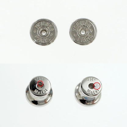 Hermes Earrings Amar Buffalo Horn White Brown Silver-hardware Accessorie