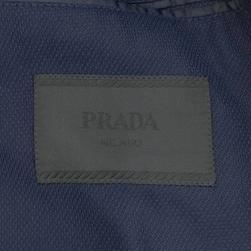 Prada Cotton 2b Tailored Jacket Sdd10h Blue 50