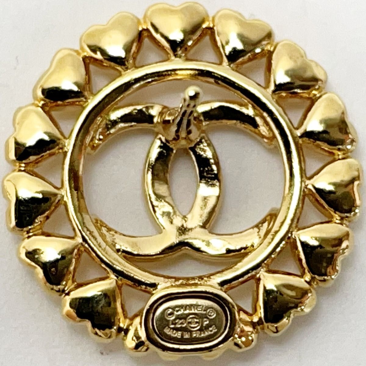 Chanel Round Heart Coco Mark Aba273 Gold Earrings Women's Accessories