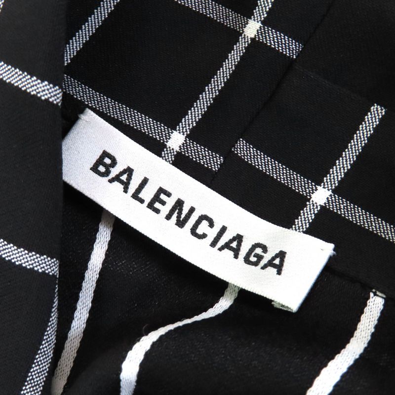 Balenciaga 556247 Checked Asymmetrical Cutoff Oversized Vest Sleeveless Dress