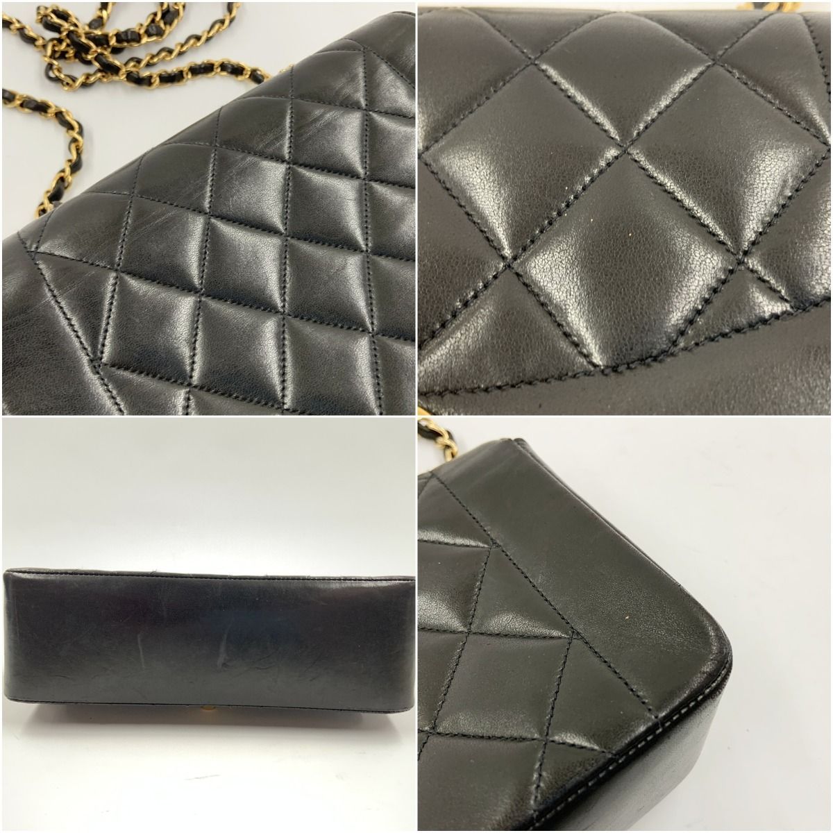 Chanel Matelasse Diana Flap Lambskin Chain Shoulder Bag Black