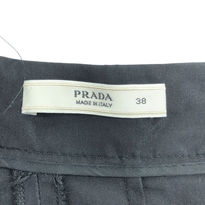 Prada - Side Pockets Tucked Flared Long Skirt - 38 - Black - Women