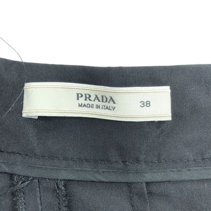 Prada - Side Pockets Tucked Flared Long Skirt - 38 - Black - Women