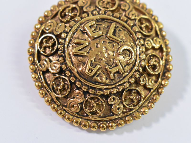 Authentic Chanel Logo Earrings GP Gold Plated Accessories Jewelry Pre-owned