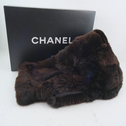 Chanel Rabbit Fur And Silk Black Women's Stole