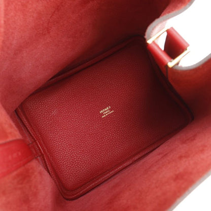 Hermes Picotin Lock 18 PM X Taurillon Maurice Red/gold Hardware C Ladies Handbag