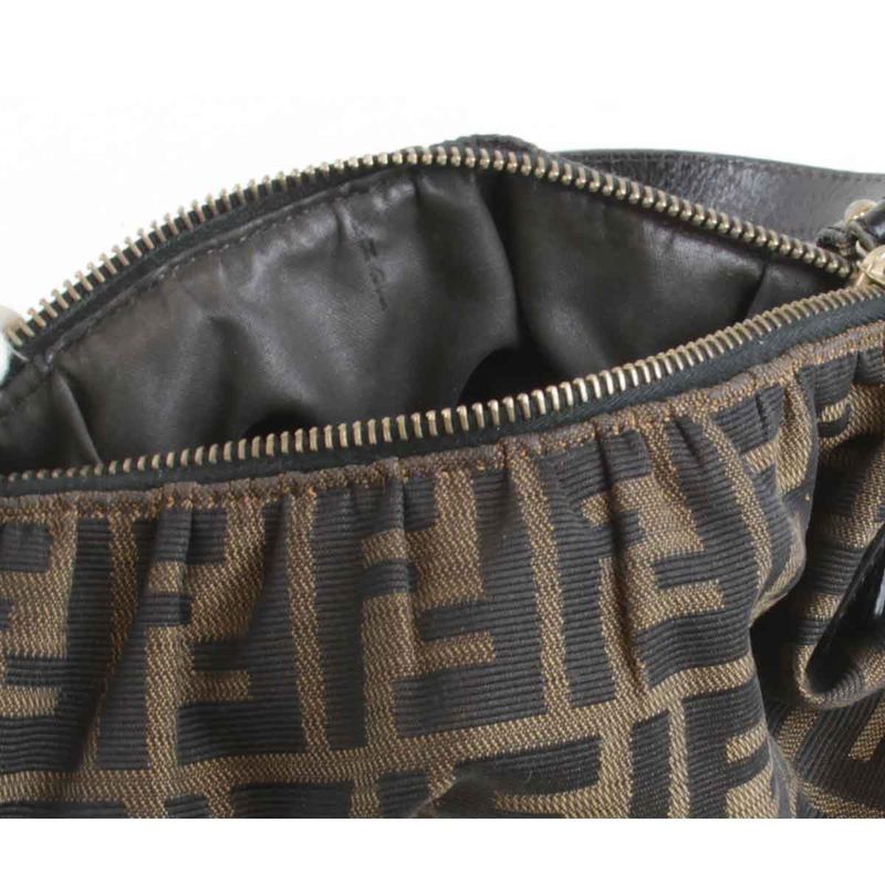 Fendi Zucca 8br354 Shoulder Bag Canvas Brown