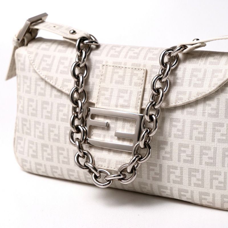 Fendi Handbag Zucchino PVC Mamma Bucket Chain Shoulder Mini Bag Shoulder Semi