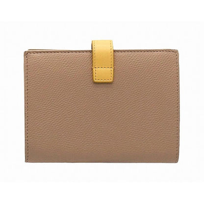 Celine Medium Strap Wallet Calfskin Nude Beige Citron Yellow Bicolor Wallet