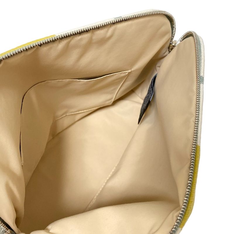 Hermes Pouch Bolide Pouch Rayures Locabaslle Mini Ivory Gray And Yellow Stripe