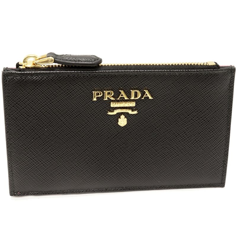 Prada Card Case With Coin Case Fragment Case Saffiano Multicolor Card Case Calf