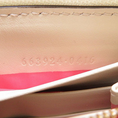 Gucci 663924 Apple Print GG Supreme Beige Round Zipper Long Wallet 0059 Gucci