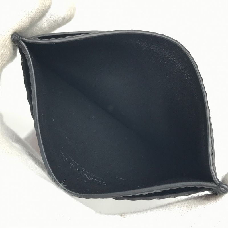 Tiffany & Co Card Case In Diamond Point Leather Black