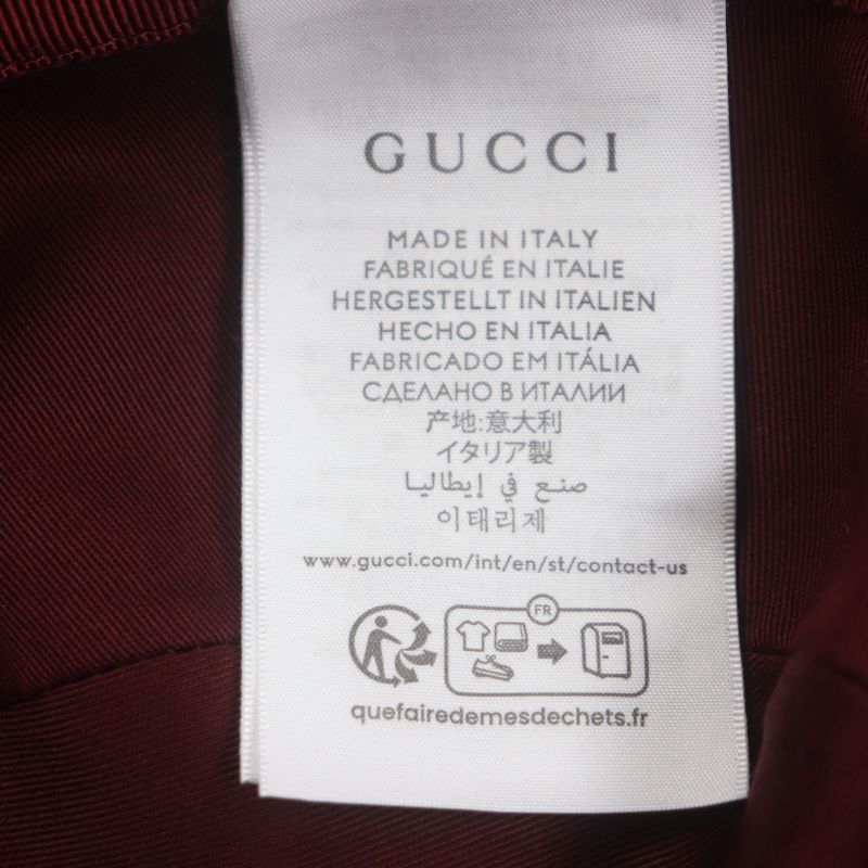 Gucci 833280 Ggmonogram Leather Use Hat Bucket Hat Bordeaux L 58cm (22.83in)