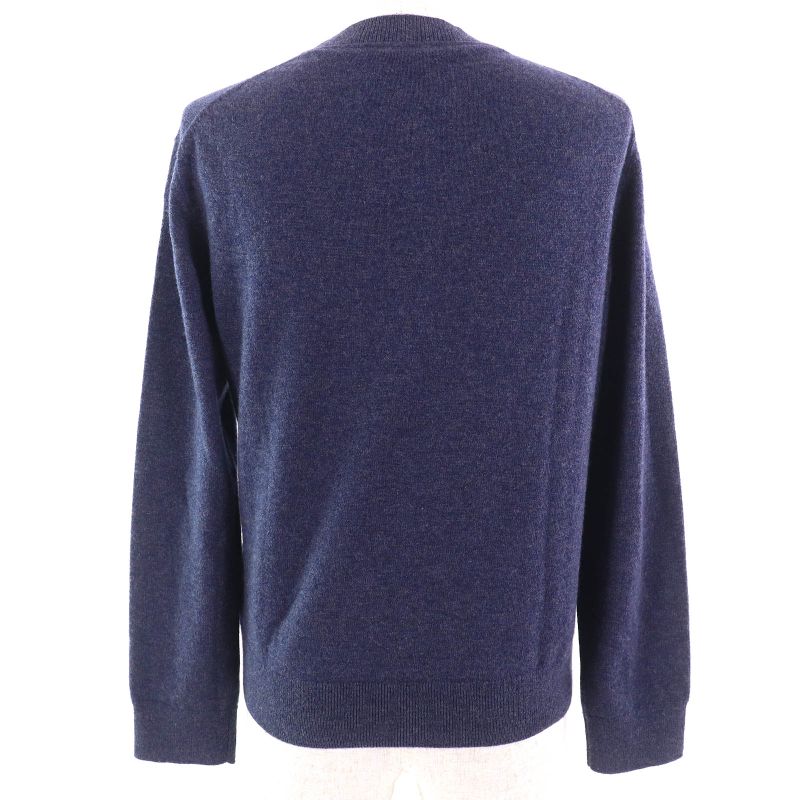 Hermes 24AW 2604d1 100% Cashmere H Lift Long Sleeve Knitted Sweater In Navy 40
