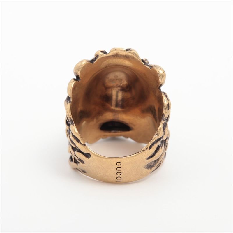 Gucci Michele Period Lion Head GP Ring 15 (actual Size 14.5) Gold Made In Italy