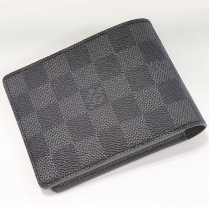 Louis Vuitton Bifold Billfold Without Coin Purse Damier Graphite Link Gray