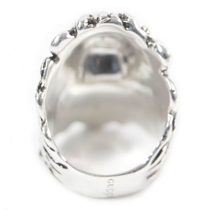 Gucci Lion Head Ring - Ring Accessory - Colored Stone Silver Black 16 With Box