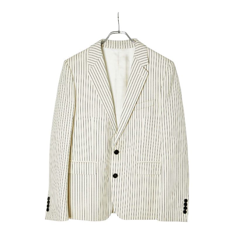 Celine Stripe 2B Tailored Jacket Bleather Size 48 2v376881c Off White Black