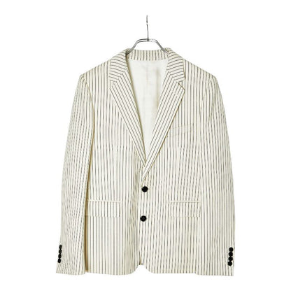 Celine Stripe 2B Tailored Jacket Bleather Size 48 2v376881c Off White Black