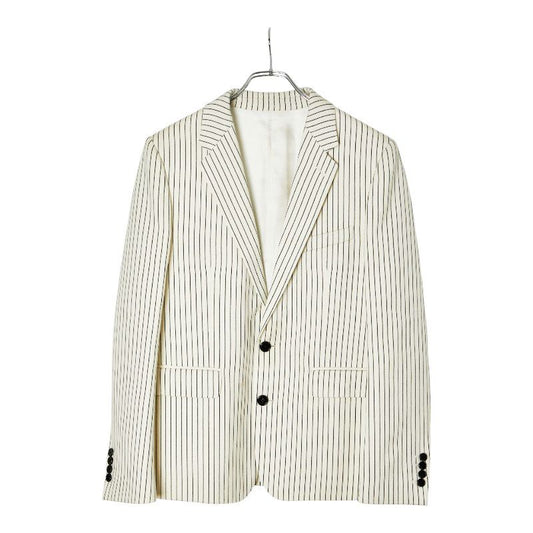 Celine Stripe 2B Tailored Jacket Bleather Size 48 2v376881c Off White Black