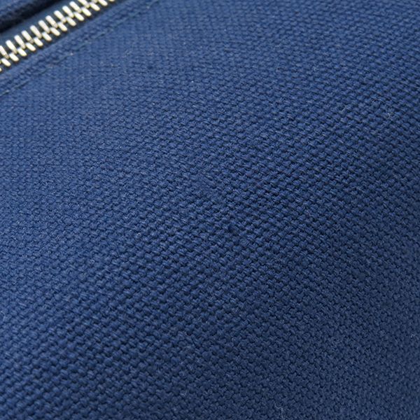 Hermes Pouch Brid a Black PM Toile Ash Marine Silver Hardware Navy Blue Handbag