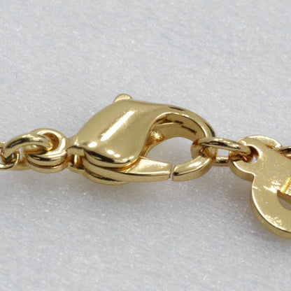 [dior] Christian Dior Logo Heart Gold Plated And Rhinestone Ladies 5.4g Necklace