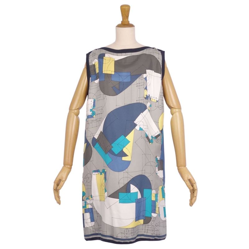 Hermes Dress Tunic Sleeveless Silk Cut