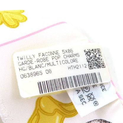 Hermes Garde Robe Pop Garde Robe Pop 100% Silk Blanc/multi Colore Twillie Scarf