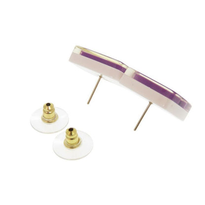 Chanel Coco Mark Matelasse Motif Plastic Rhinestone Multicolor Earrings 0286