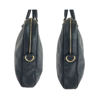 Guccissima Black Silver Hardware Leather 208463 Business Bag Shoulder Bag 2way