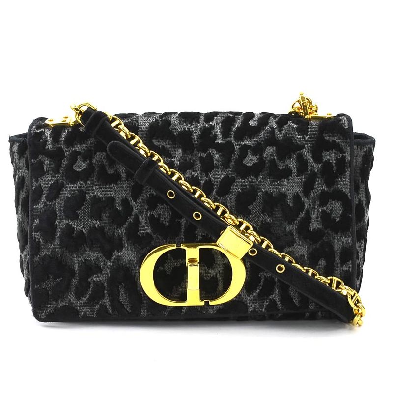 Christian DIOR Shoulder Bag Leopard Caro