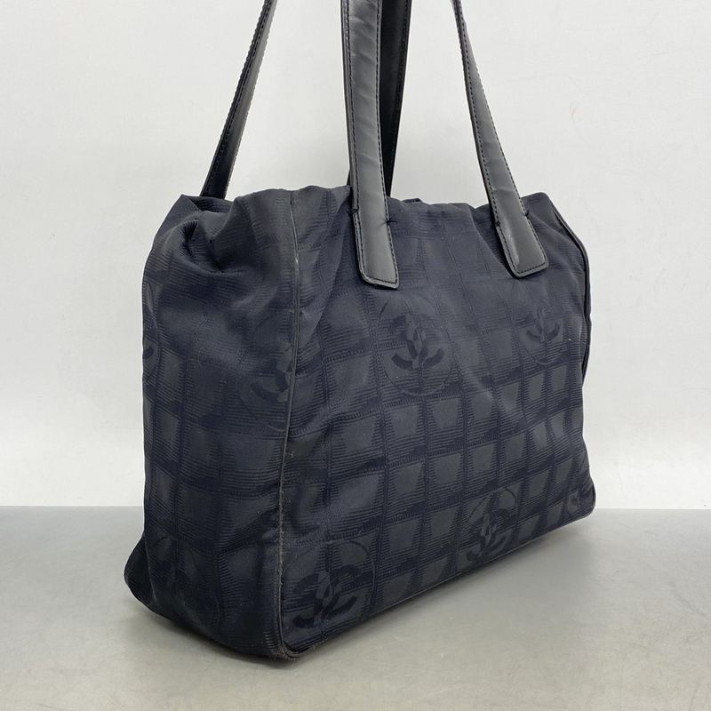 Chanel Tote New Travel Nylon Black Gold Hardware Women's