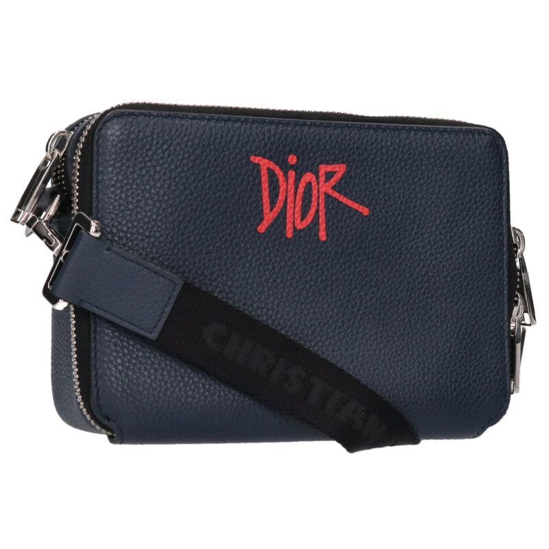Dior X Stussy 2esbc119gds Calfskin Shoulder Bag Men's TU