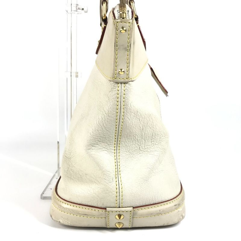 Louis Vuitton Handbag Lockit MM Lockit MM M91874 Suhari Leather Bronze White