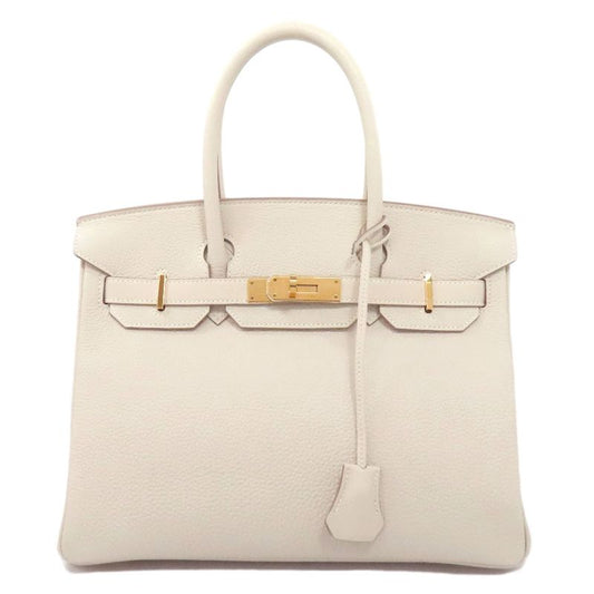 Hermes Birkin 30 Nata Gold Hardware Handbag Taurillon Women