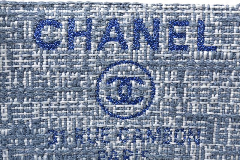 Chanel Wallet Fold Chanel Wallet A81973 Coco Mark Deauville Blue Tweed
