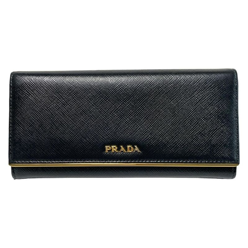 Prada Long Wallet - 1mh132 Black Leather
