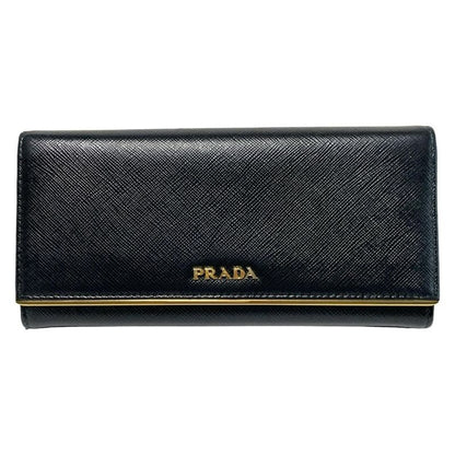 Prada Long Wallet - 1mh132 Black Leather
