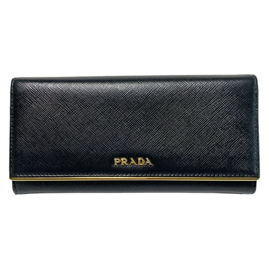 Prada Long Wallet - 1mh132 Black Leather