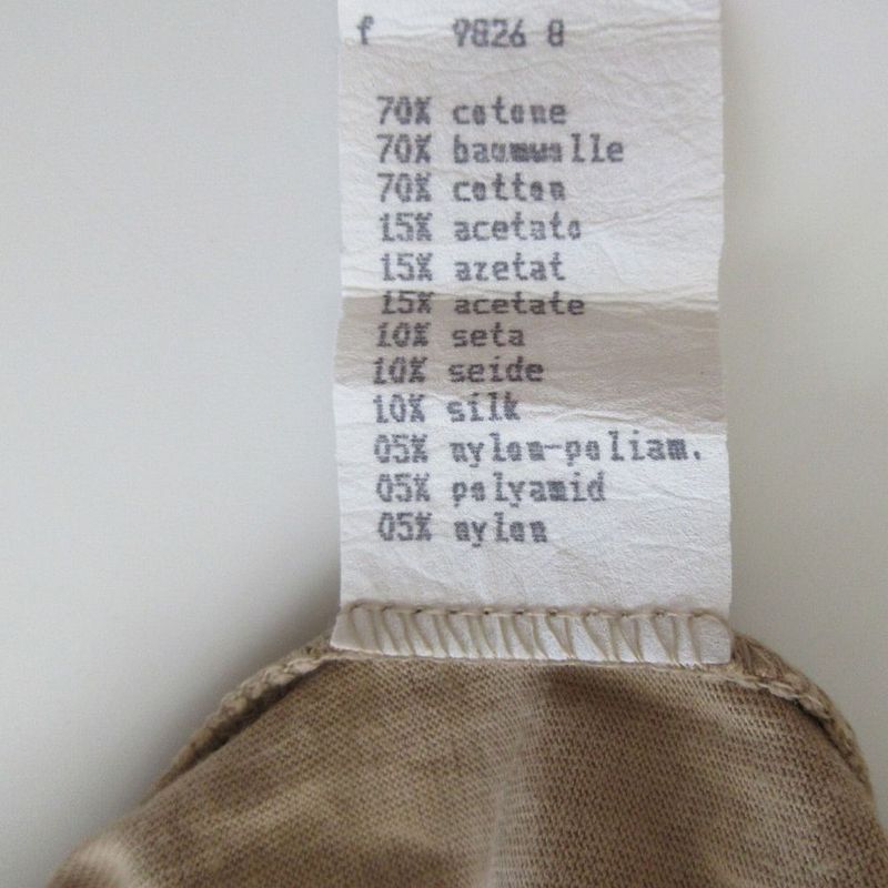 Fendi Logo Embroidery Short Sleeve T-Shirt Top Beige Size M Women's