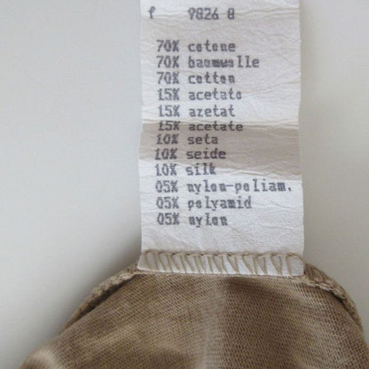 Fendi Logo Embroidery Short Sleeve T-Shirt Top Beige Size M Women's