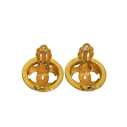 Chanel Vintage Large Earrings 94P Coco Mark Earrings Chanel Gold