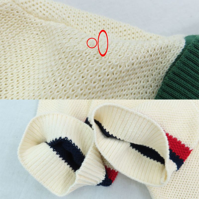 Gucci Knit Polo T-shirt 739954 Short Sleeve Collar Ivory - S Size
