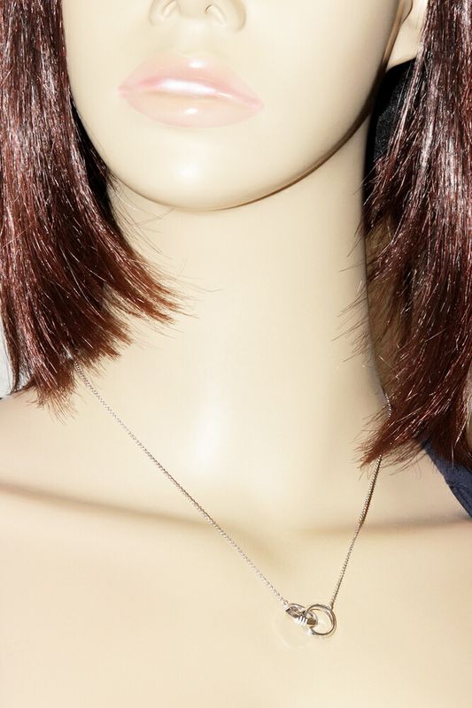 Tiffany & Co Pendant Necklace 18K White Gold Atlas X Closed Interlocking