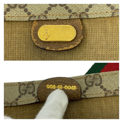 Gucci Vintage Old Gucci Sherry Line Beige GG Supreme Canvas 002 63 0048 Tote