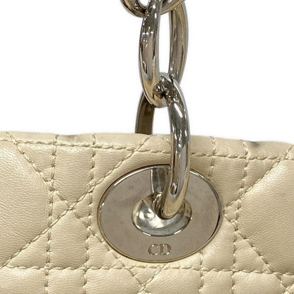 Dior/christian Dior Tote Bag Canage Stitch Ivory Chain Shoulder/silver Hardware