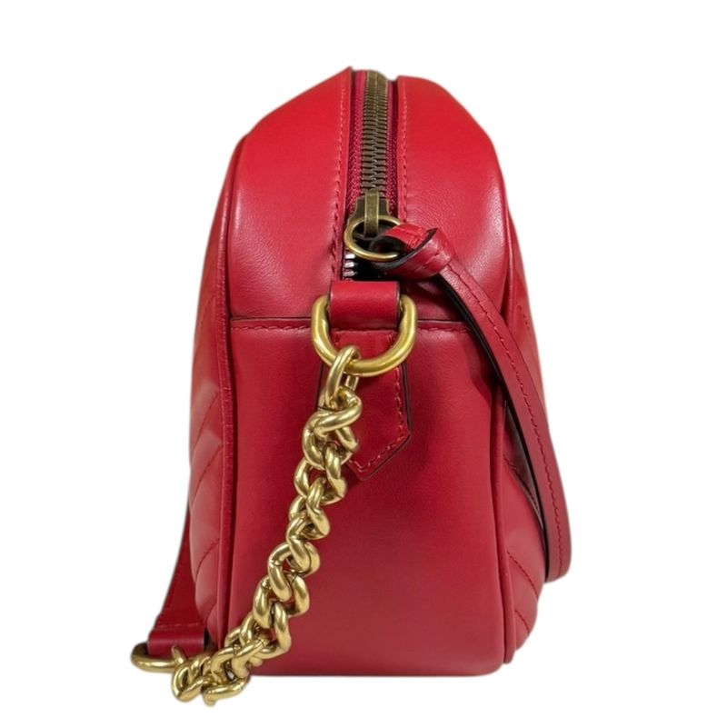 Gucci GG Marmont Shoulder Bag Leather 447632 Red Ladies Gucci  Gucci