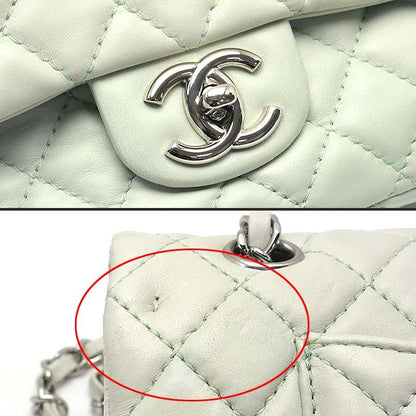Chanel Matelasse 25 Chain Shoulder Bag W Flap Green